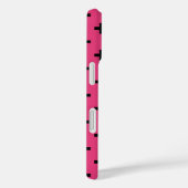 Coques Case-Mate iPhone Polka noire croise sur fuchsia (Verso / Droite)