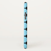 Coques Case-Mate iPhone Polka noire croise sur le bleu bébé (Dos/Droite)