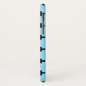 Coques Case-Mate iPhone Polka noire croise sur le bleu bébé (Dos/Gauche)