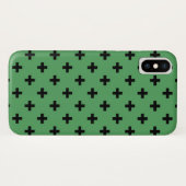 Coques Case-Mate iPhone Polka noire croise sur vert (Dos (Horizontal))