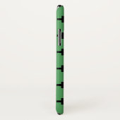 Coques Case-Mate iPhone Polka noire croise sur vert (Dos/Droite)