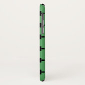 Coques Case-Mate iPhone Polka noire croise sur vert (Dos/Gauche)