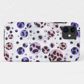 Coques Case-Mate iPhone Polka noire et rose de Dalmatie Imprimer (Dos (Horizontal))