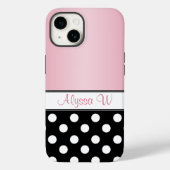Coques Case-Mate iPhone Polka noire rose (Verso)