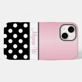 Coques Case-Mate iPhone Polka noire rose (Verso (horizontal))