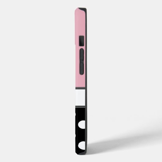 Coques Case-Mate iPhone Polka noire rose (Verso / Gauche)