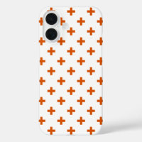 Polka orange croise sur blanc