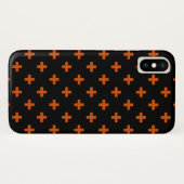 Coques Case-Mate iPhone Polka orange croise sur noir (Dos (Horizontal))