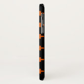 Coques Case-Mate iPhone Polka orange croise sur noir (Dos/Gauche)