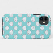 Coques Case-Mate iPhone Polka point blanc Kitty visage sur Turquoise (Dos (Horizontal))
