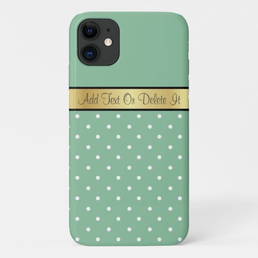 Coques Case-Mate iPhone Polka point mignon et jouant sur Peapod Green, Or (Dos)