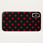 Coques Case-Mate iPhone Polka rouge croise sur noir (Dos (Horizontal))