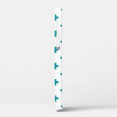 Coques Case-Mate iPhone Polka turquoise croise sur blanc (Verso / Gauche)