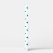 Coques Case-Mate iPhone Polka turquoise croise sur blanc (Verso / Droite)