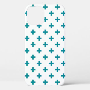 Case-Mate iPhone Case Polka turquoise croise sur blanc