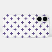 Coques Case-Mate iPhone Polka ultra violette croise sur blanc (Verso (horizontal))