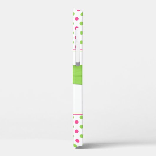 Coques Case-Mate iPhone Polka vert rose Pot Gerbera Daisy (Verso / Gauche)