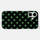 Coques Case-Mate iPhone Polka verte croise sur noir (Verso (horizontal))