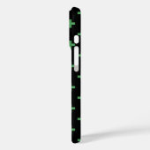 Coques Case-Mate iPhone Polka verte croise sur noir (Verso / Gauche)