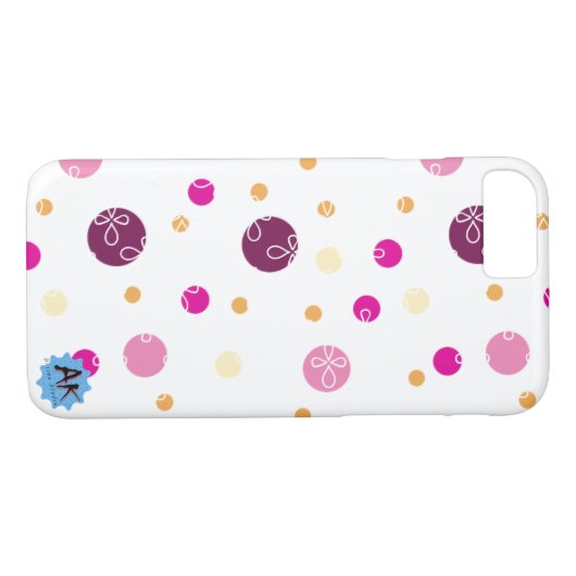 Coques Case-Mate iPhone Polkadot violet motif (Dos (Horizontal))