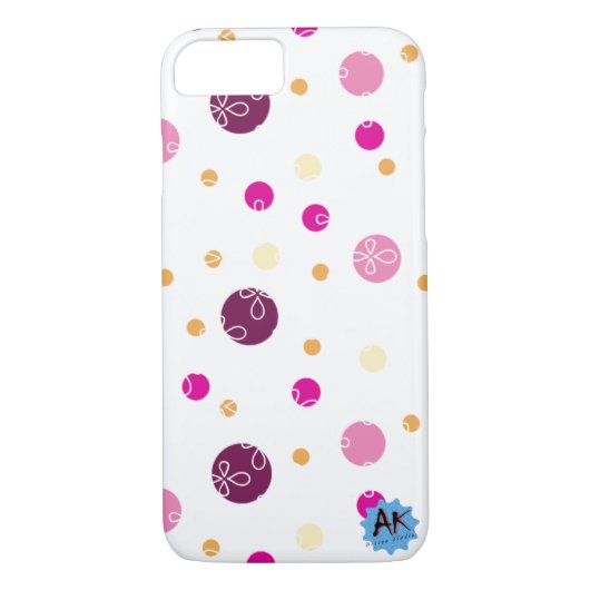 Coques Case-Mate iPhone Polkadot violet motif (Dos)
