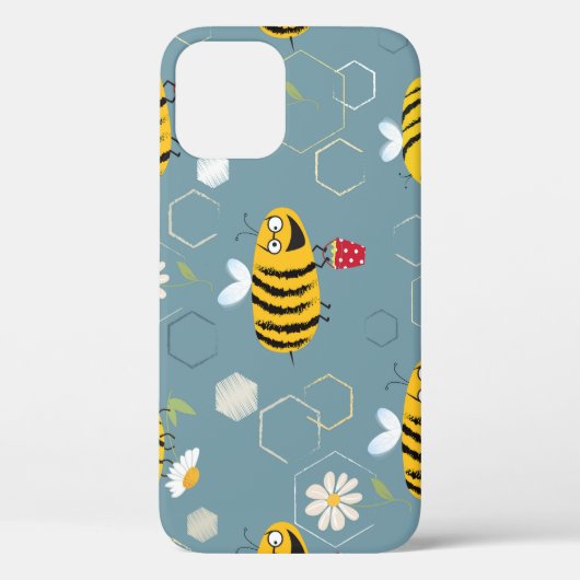 Coques Case-Mate iPhone Pollinant Les Abeilles, Flower Garden Scene. (Verso)