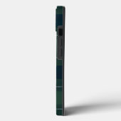 Coques Case-Mate iPhone Polo tartan vert foncé avec monogramme et nom vint (Verso / Gauche)