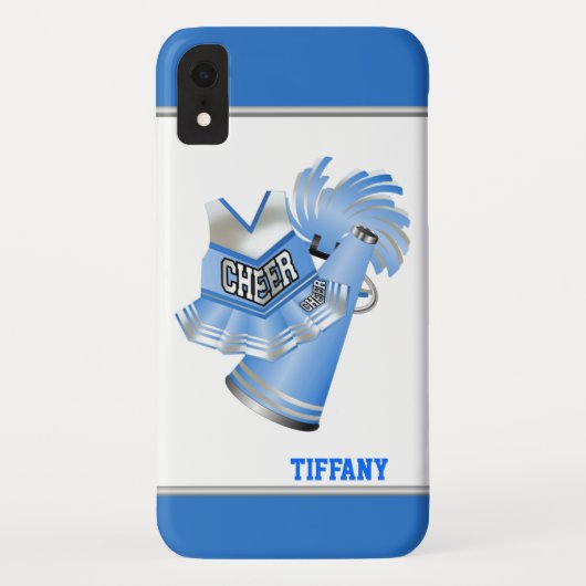 Coques Case-Mate iPhone Pom-pom girl bleu personnalisé (Dos)