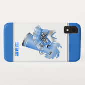 Coques Case-Mate iPhone Pom-pom girl bleu personnalisé (Dos (Horizontal))