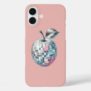 Coques iPhone 16 Plus Pomme à bille en disco rose