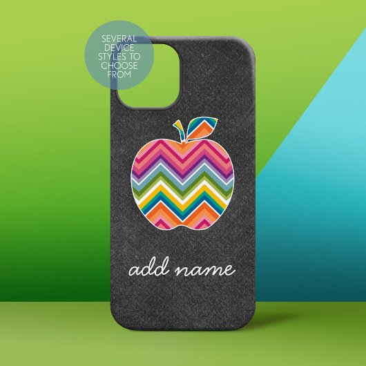 Coques Case-Mate iPhone Pomme enseignant personnalisée avec Motif Chevron