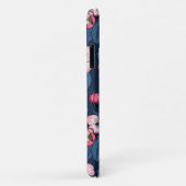 Coques Case-Mate iPhone Pomme fleurit sur un bleu foncé (Dos/Droite)