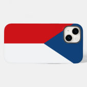 Coques Case-Mate iPhone Pomme patriotique 14 Coque-Mate, drapeau de la Tch (Verso (horizontal))