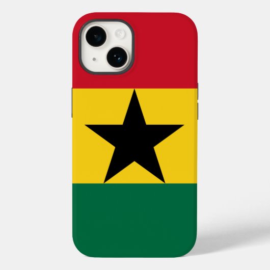 Coques Case-Mate iPhone Pomme patriotique 14 Coque-Mate, drapeau du Ghana (Verso)