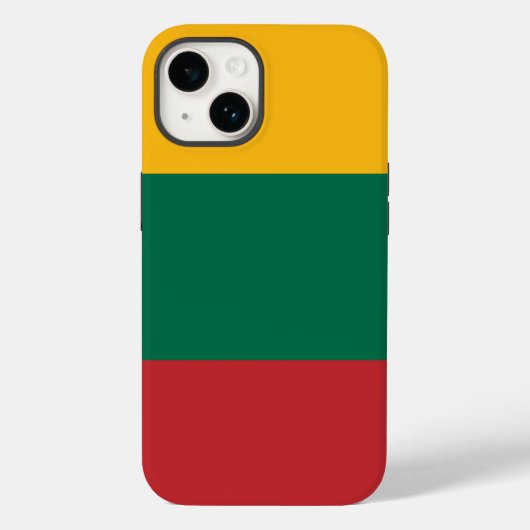Coques Case-Mate iPhone Pomme patriotique 14 Coque-Mate, drapeau lituanien (Verso)
