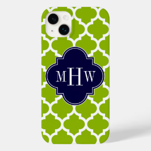 Coques Pour iPhone Pomme Vert Wt Marocain #5 Navy 3 Initial Monogramm