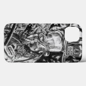 Coques Case-Mate iPhone Pompier - Courage - dessin au charbon (Verso (horizontal))
