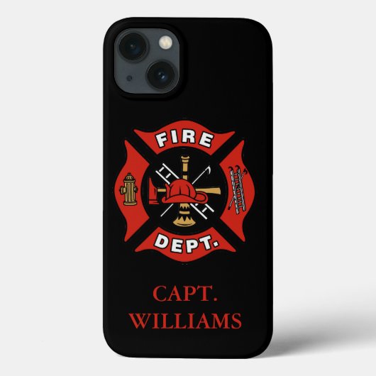 Coques Case-Mate iPhone Pompier du service d'incendie Nom Customisé (Verso)
