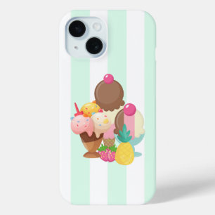Coque Pour iPhone 15 Poncs de crème glacée avec arrosages