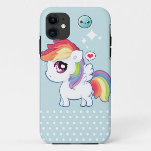Coque iPhone 11 Poney mignon d'arc-en-ciel de Kawaii