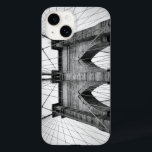 Coques Pour iPhone Pont Brooklyn de New-Your City<br><div class="desc">New-York City Brooklyn pont gros plan détail architectural classique intemporel photo noir et blanc. Design architectural élégant et géométrique cool.</div>