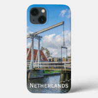 Pont hollandais en bois levant à Pays-Bas