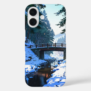 Coques iPhone 16 Pont neigeux en hiver