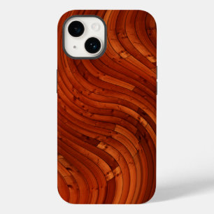 Coque Pour iPhone 14 Pont Soleil - Pin Rouge En Bois