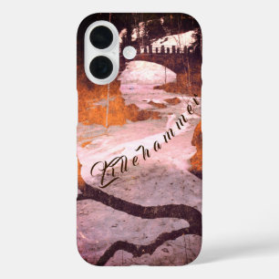 Coques iPhone 16 Pont sur un ruisseau gelé à Lillehammer, Norvège