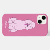 Coques Case-Mate iPhone Poodé rose de texte personnalisé (Verso (horizontal))