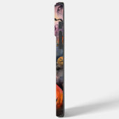 Coques Case-Mate iPhone Poodle d'Halloween avec citrouilles effrayant (Verso / Gauche)