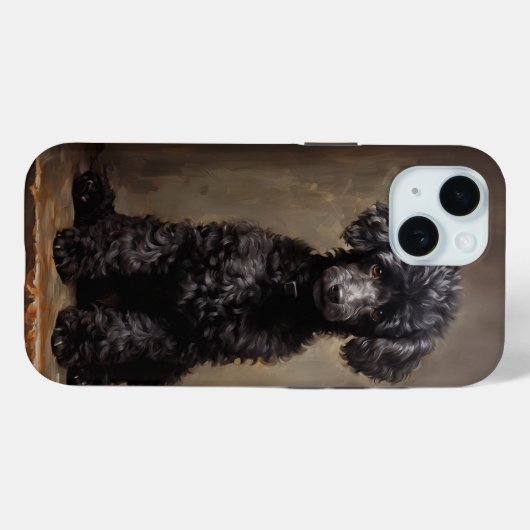 Coques Case-Mate iPhone Poodle noir (Verso (horizontal))