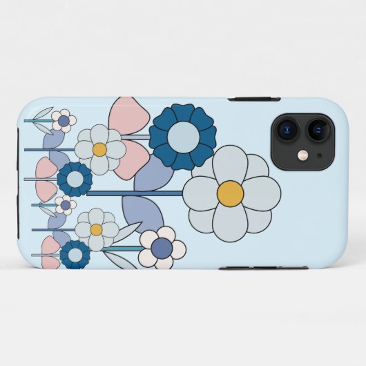 Coques Case-Mate iPhone Pop art basique pastel fleurs champ (Dos (Horizontal))