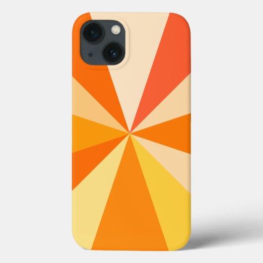 Coques Case-Mate iPhone Pop Art Modern 60s Funky Geometry Rays in Orange (Verso)